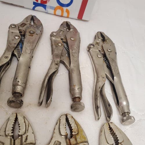 Lot of 8 Assorted Adjustable Locking Pliers Set LOT-798 - Thumbnail 8