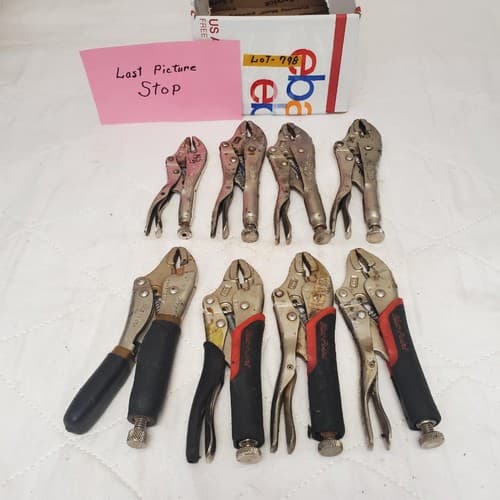 Lot of 8 Assorted Adjustable Locking Pliers Set LOT-798 - Thumbnail 10