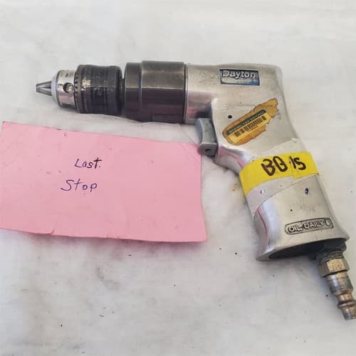 Dayton Pistol Grip Pneumatic Air Drill Air Tool BB-15 - Thumbnail 4