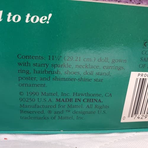 1990 Barbie Happy Holidays Special Edition Doll Pink Star Gown w/ Ornament - Thumbnail 7