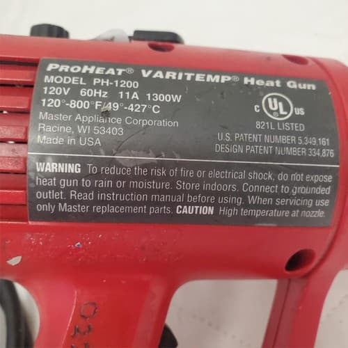 Master Appliance 120V PH-1200 Proheat Varitemp Heat Gun LOT-591 - Thumbnail 4