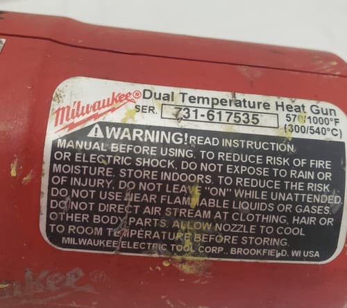 Vintage Milwaukee 570/1000 F Heat Gun Dual temperature 731-617535 Lot-434 - Thumbnail 5