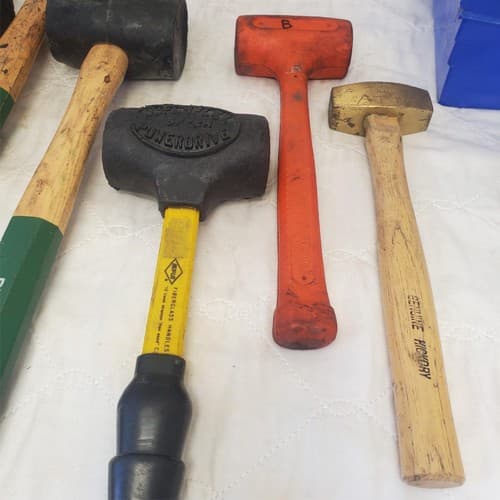 Lot of 7 Rubber Mallets Dead Blow Hammers and Brass Hammer Mixed Brand MT-30 - Thumbnail 9