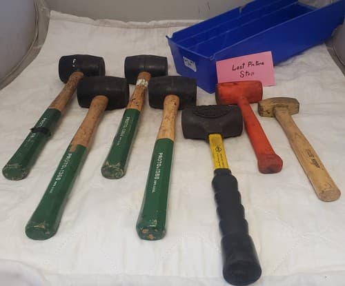 Lot of 7 Rubber Mallets Dead Blow Hammers and Brass Hammer Mixed Brand MT-30 - Thumbnail 10