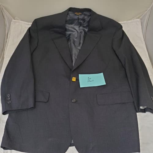 Brooks Brothers Brookwood Mens Charcoal Black Blazer Suit Jacket Sport Coat 42R - Image 1