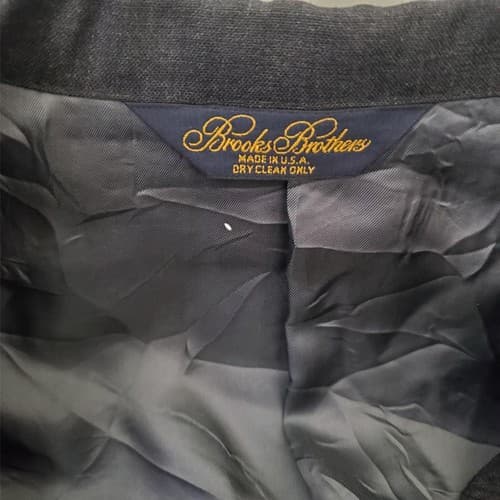 Brooks Brothers Brookwood Mens Charcoal Black Blazer Suit Jacket Sport Coat 42R - Thumbnail 4