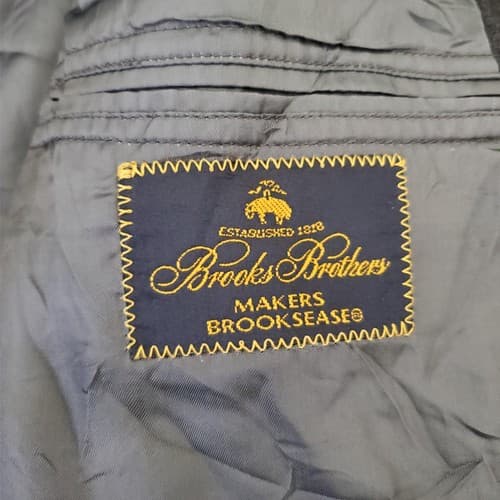 Brooks Brothers Brookwood Mens Charcoal Black Blazer Suit Jacket Sport Coat 42R - Thumbnail 5