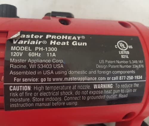 Master Appliance 120V PH-1300 Proheat Varitemp Heat Gun LOT-647 - Thumbnail 5