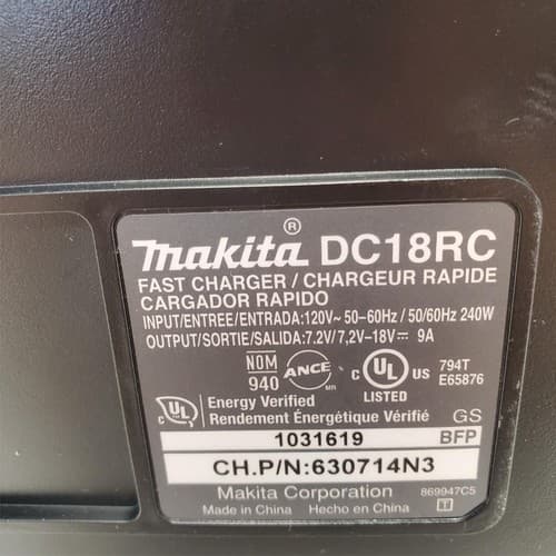Makita DC18RC 7.2 V 14.4V 18 V Battery Rapid Charger Lot 438 - Thumbnail 4