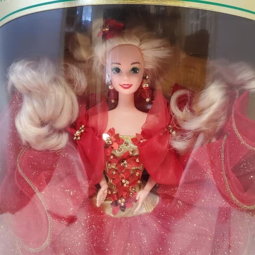 1993 Barbie 10824 Happy Holidays Special Edition Doll Red Gown Christmas Edition - Thumbnail 2