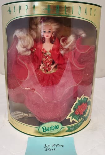 1993 Barbie 10824 Happy Holidays Special Edition Doll Red Gown Christmas Edition - Image 1