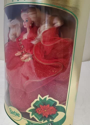 1993 Barbie 10824 Happy Holidays Special Edition Doll Red Gown Christmas Edition - Thumbnail 6