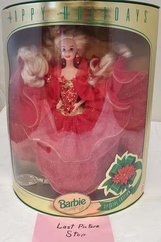1993 Barbie 10824 Happy Holidays Special Edition Doll Red Gown Christmas Edition - Thumbnail 10