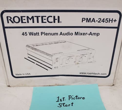 Roemtech PMA245H Plenum Mixer Amplifier 45W Stereo Amp for Classroom Audio - Thumbnail 2
