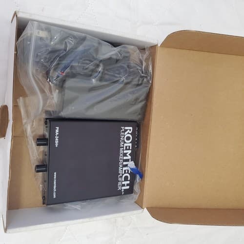 Roemtech PMA245H Plenum Mixer Amplifier 45W Stereo Amp for Classroom Audio - Thumbnail 4