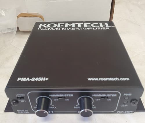 Roemtech PMA245H Plenum Mixer Amplifier 45W Stereo Amp for Classroom Audio - Thumbnail 5
