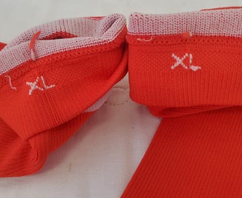 Red Soccer or Football Socks with White Stripes for Running - Thumbnail 3