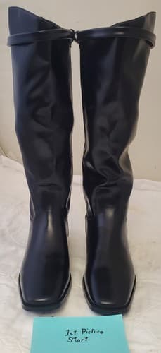 Vaslemuse Womens Black Knee High Boots Square Toe Block Heel Size 6.5 - Image 1