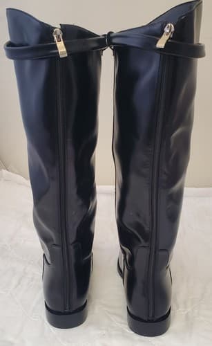 Vaslemuse Womens Black Knee High Boots Square Toe Block Heel Size 6.5 - Thumbnail 4