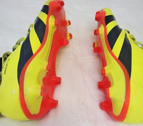 Adidas Predator Men Soccer Shoes FG Grip Yellow/Black/Orange - Thumbnail 9