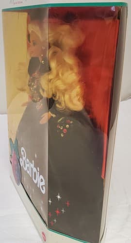 1991 Barbie Happy Holidays Special Edition Blonde Black Velvet Jeweled Gown - Thumbnail 7