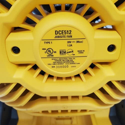 Dewalt Dce512 N-Xj 20 v Max Cordless Brushless Portable Jobsite Fan-Ip54 Rated - Thumbnail 7