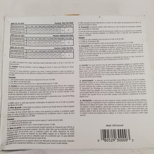 Earmuff Model 1000 Hearing Protection Noise Reduction Rating 22 Lot-424 - Thumbnail 5