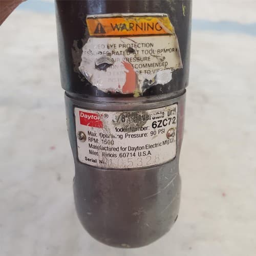 Dayton 6ZC72 Pistol Grip Pneumatic Air Drill Air Tool C32 151571 - Thumbnail 4