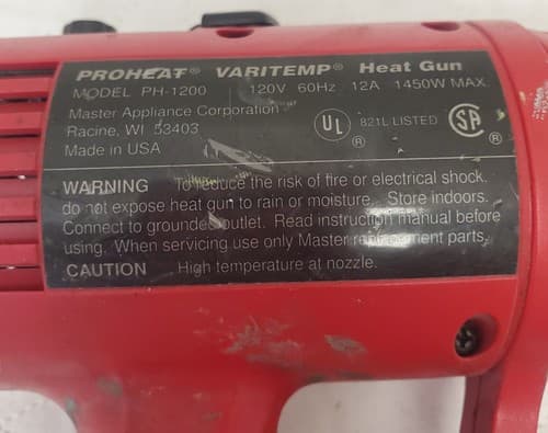 Master Appliance 120V PH-1200 Proheat Varitemp Heat Gun LOT-646 - Thumbnail 4