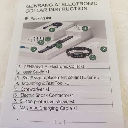 Adjustable Gensang Rechargeable AI Pet Training Electronic Collar GS-AC02 - Thumbnail 7