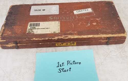 Vintage Starrett 445A Micrometer Depth Staret w/6 Rod Wrench LOT-1139 - Thumbnail 2