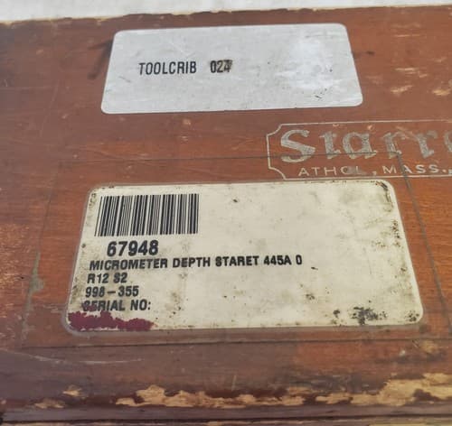 Vintage Starrett 445A Micrometer Depth Staret w/6 Rod Wrench LOT-1139 - Thumbnail 4