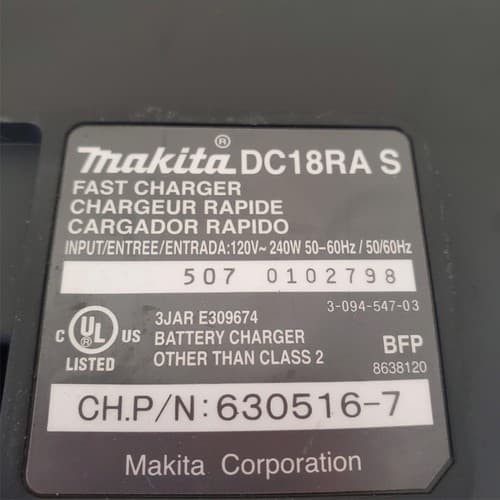 Makita DC18RA S 120V Rapid Battery Charger Li-Ion Fast Charging Tool LOT-355 - Thumbnail 5