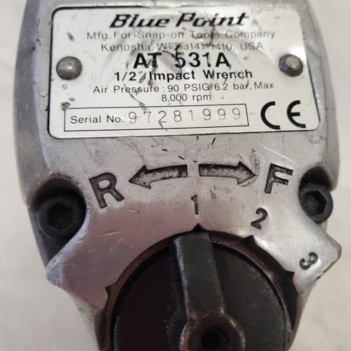 Blue Point AT531A 8000 RPM 1/2" Pneumatic Impact Wrench AN16 - Thumbnail 5