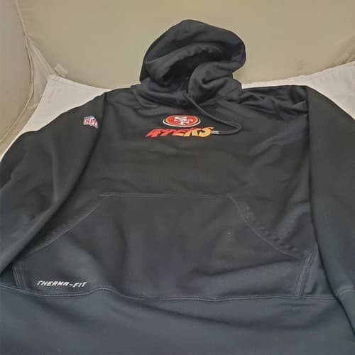 Nike Mens XXL Therma Fit NFL Onfield Apparel Black Pullover - Thumbnail 5