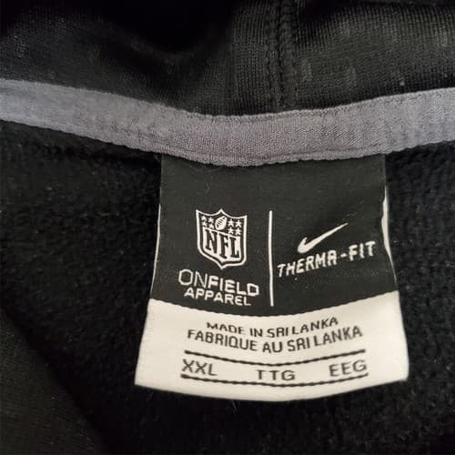 Nike Mens XXL Therma Fit NFL Onfield Apparel Black Pullover - Thumbnail 6