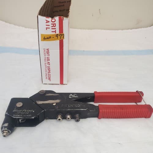 Blue-Point HPS202 Heavy Duty Hand Rivet Tool Made in Taiwan Red Grip LOT-977 - Image 1