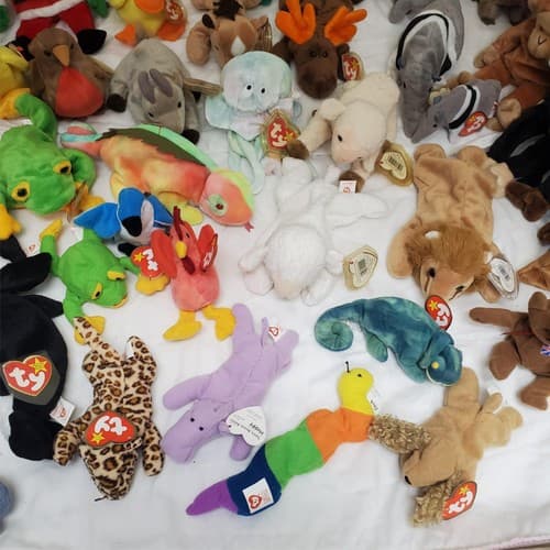Huge Lot of Assorted TY Beanie Babies Plush Toys #2 - Thumbnail 10