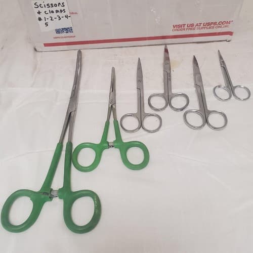 Lot of 6 Assorted Medical Surgical Scissor Clamps #6 - Image 1