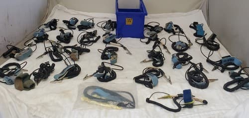 Lot of 29 Anti-Static ESD Grounding Wrist Straps with Coiled Cords LOT-124 - Image 1