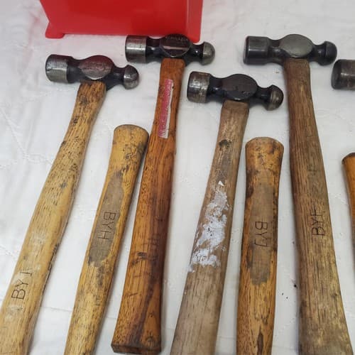 Lot of 9 Blue-Point Ball Peen Hammers Wooden Handle LOT-623 - Thumbnail 6