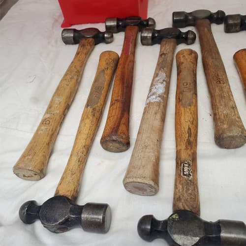 Lot of 9 Blue-Point Ball Peen Hammers Wooden Handle LOT-623 - Thumbnail 5