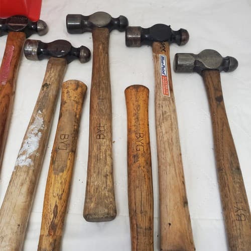 Lot of 9 Blue-Point Ball Peen Hammers Wooden Handle LOT-623 - Thumbnail 7