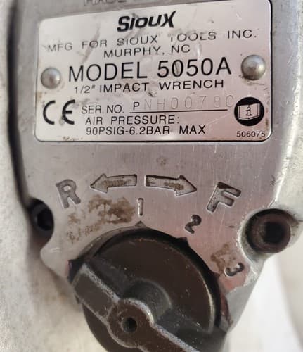 Heavy Duty Sioux Pneumatic Tools Air Impact Wrench: 1/2" Drive, MPN:5050A AN50 - Thumbnail 5