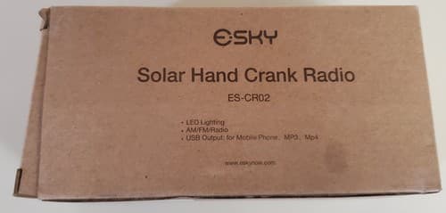 ESky ES-CR02 Crank Radio Solar Power Hand Crank Radio with Flashlight & 1000mAh - Thumbnail 2
