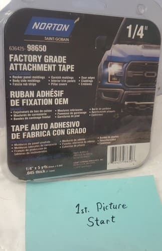Norton 98650 Factory Grade Attachment Tape 1/4"x5yds .045" Trim Molding - Thumbnail 2
