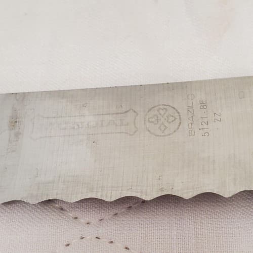 Serrated Kitchen Knife with Black Triple-Rivet Handle Durable Utility Blade - Thumbnail 4