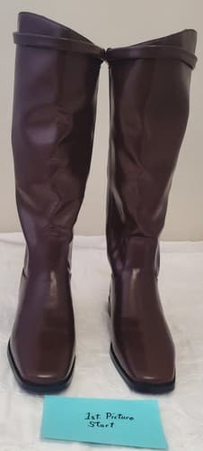 Vaslemuse Classic Brown Knee High Riding Boots with Square Toe for Women - Image 1