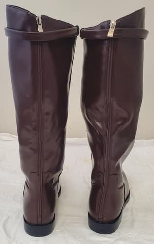 Vaslemuse Classic Brown Knee High Riding Boots with Square Toe for Women - Thumbnail 5