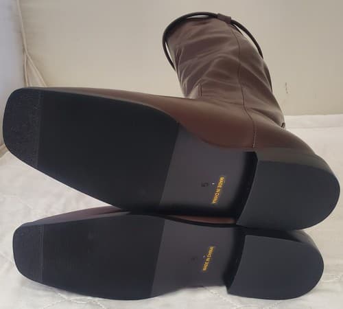 Vaslemuse Classic Brown Knee High Riding Boots with Square Toe for Women - Thumbnail 6